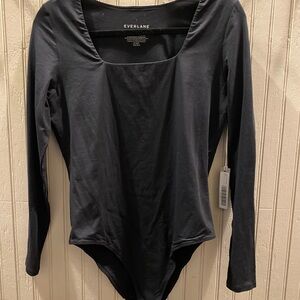 Everlane Women's Black Long Sleeve Bodysuit